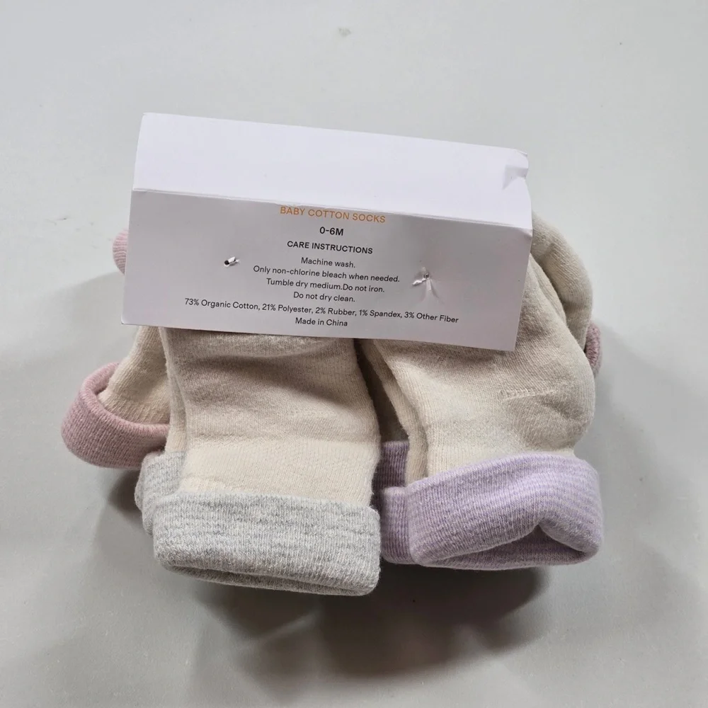 NWT QUINCE Pack Of 8 Organic Cotton Gripper Fold Over Socks 4627